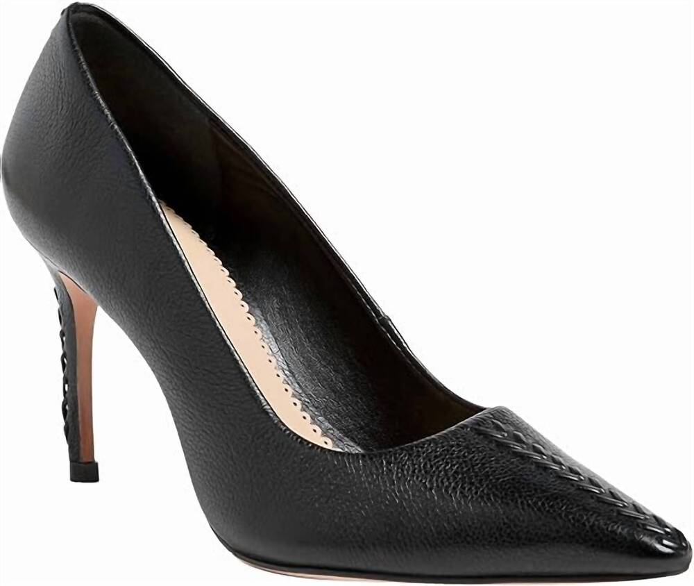 NEW CINQ A SEPT women's giselle whip stitch pump in black